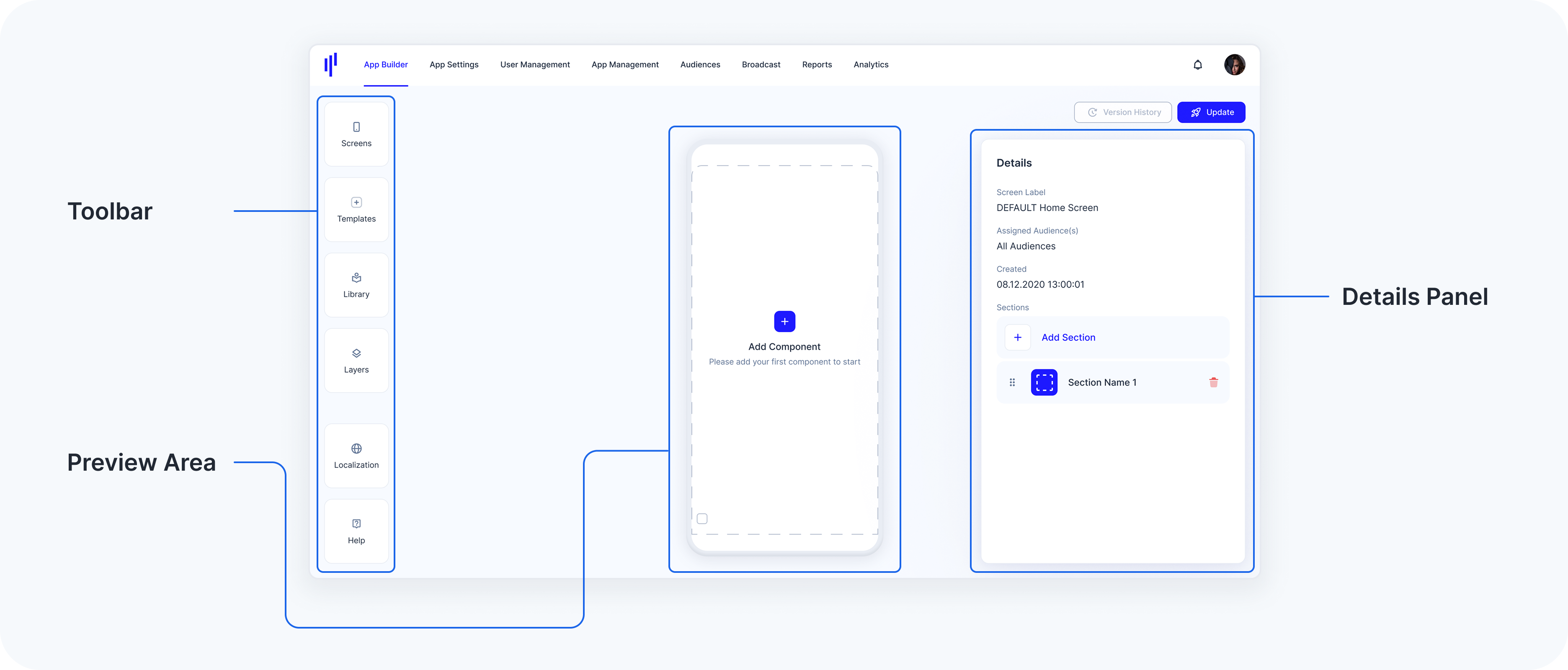 app builder UI overview