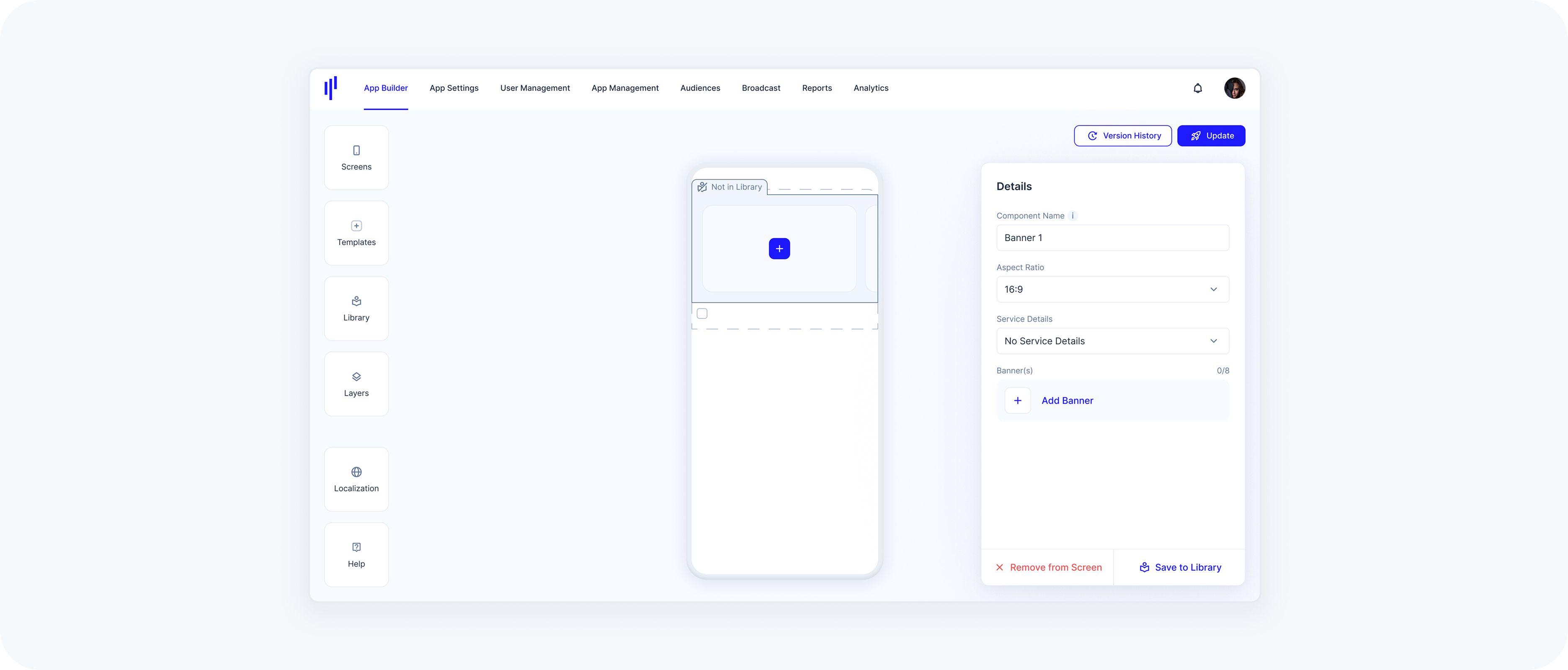 Configure the details of the Banner block
